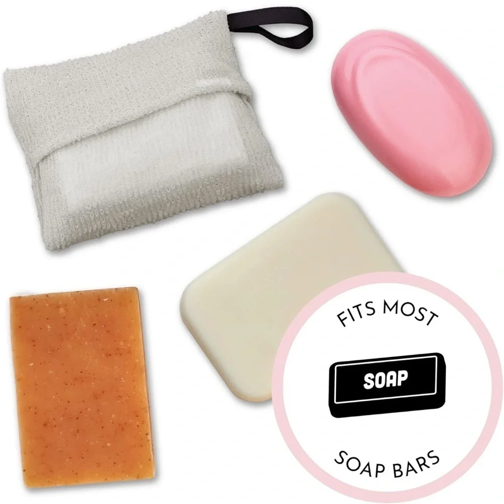 2 Exfoliating Soap Pouches - Gray
